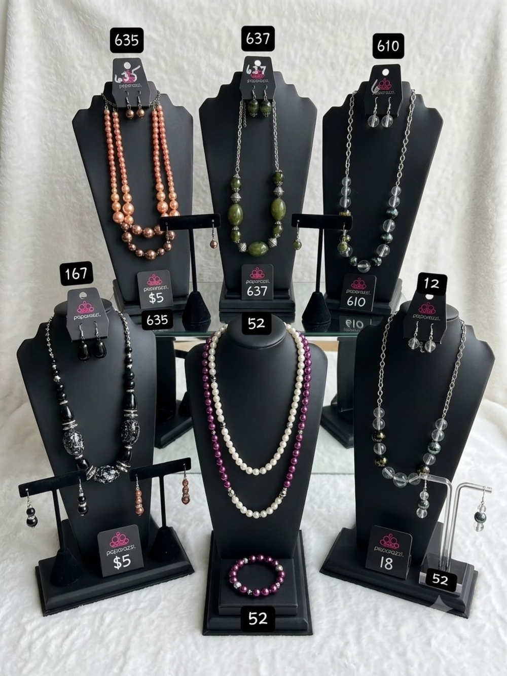 Paparazzi Trendy Purple and White Layered Pearl Necklace Set with Bracelet
